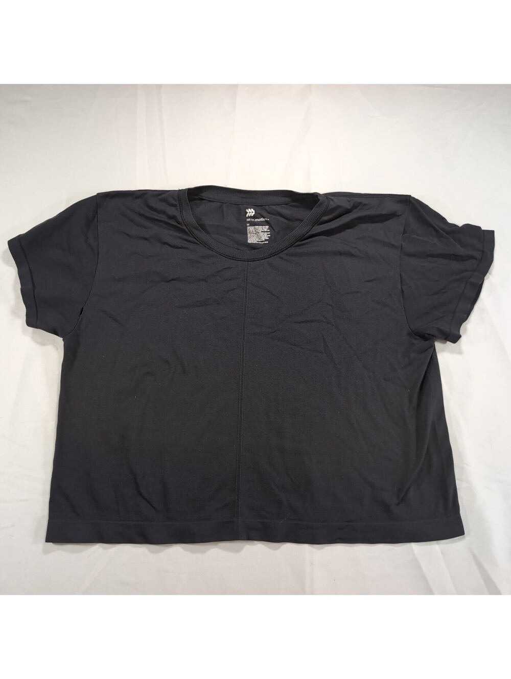 All in Motion Women's Black Nylon Short Sleeve Crop T-Shirt Medium